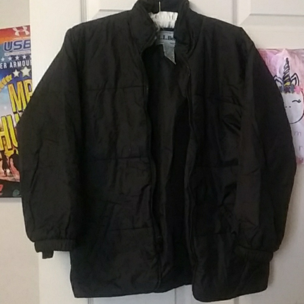 Black LL Bean winter coat.